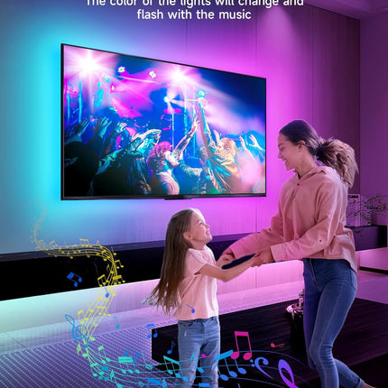 16.4ft TV LED Backlight – RGB, Music Sync, App & Button Control, USB Powered