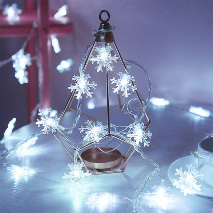 Christmas Snowflake Fairy Lights – 9.8ft 20 LED Battery String for Xmas Decor