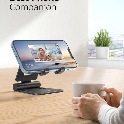 Dual Folding Phone Stand – Adjustable Desktop Holder for iPhone, Switch & All Phones