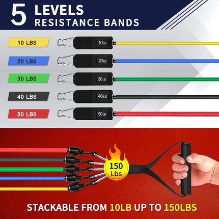 Resistance Bands with Handles: Exercise Bands for Strength Training & Fitness for Men & Women