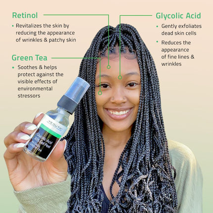 Glycolic Acid 30% Face Peel – At-Home Chemical Exfoliator with Retinol