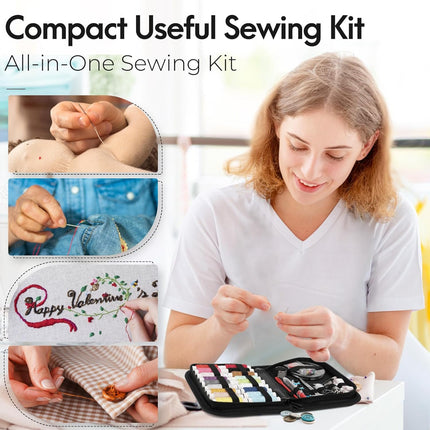 Compact Sewing Kit with Thread, Needles & Scissors – Perfect Gift for Mom