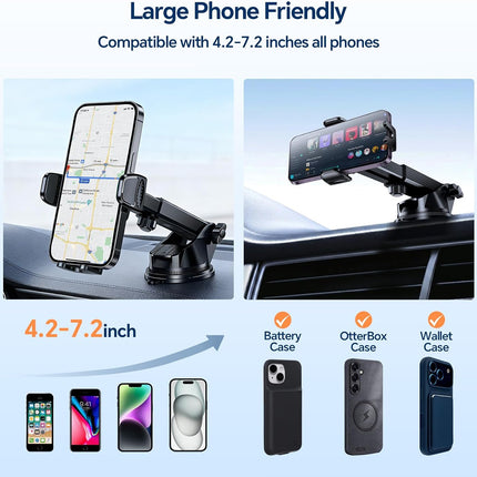 2-Pack MagSafe Car Phone Holder, Adjustable Suction Mount for iPhone & Android, 4-in-1
