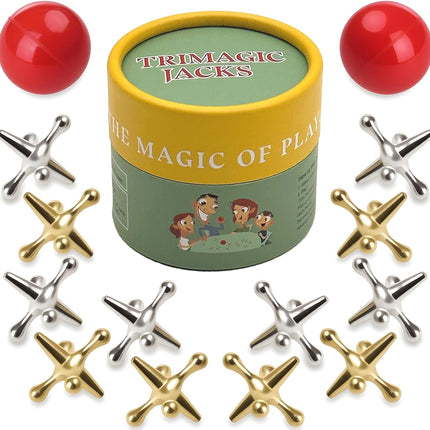 Metal Jacks Game with Ball – Classic Retro Hand-Eye Coordination Toy