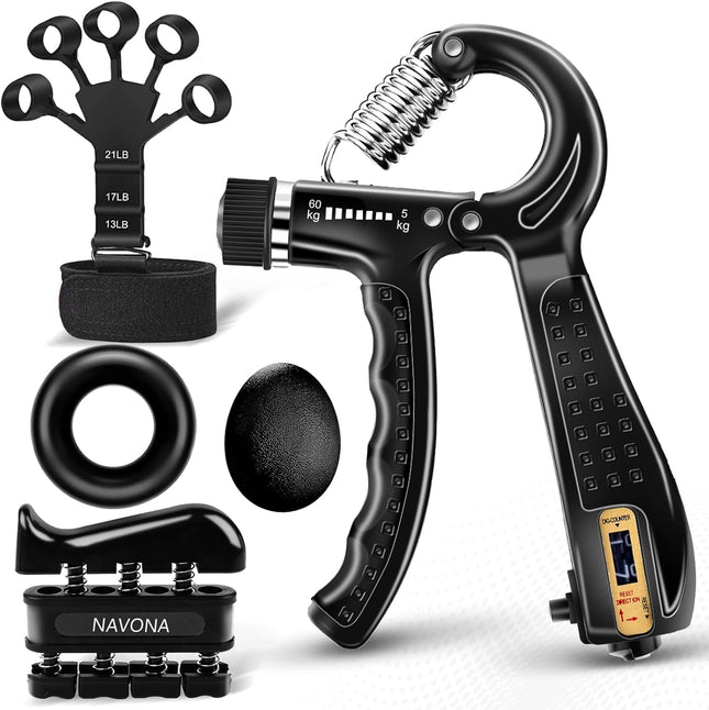 Grip Strength Exerciser Kit for Hand, Wrist, Finger and Forearm Workout