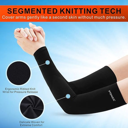 4 Pairs Cooling UV Sun Protection Arm Sleeves Sports Compression Golf Basketball