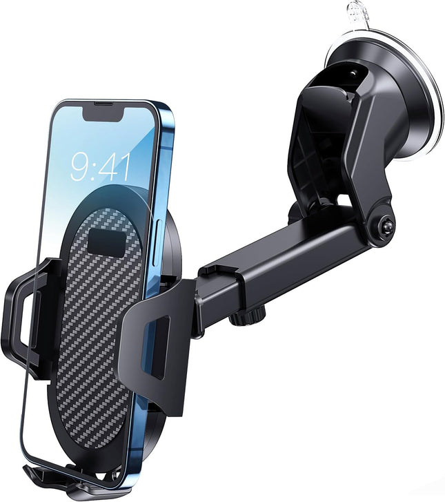 Universal Car Phone Holder Adjustable Windshield Mount, Strong Suction Cup, 4-7"