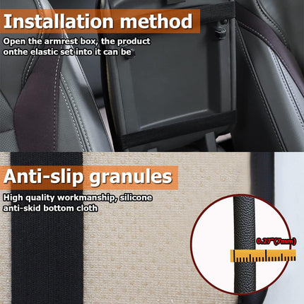Red Car Center Console Pad, Water-Resistant Leather Armrest Cover, Universal Fit