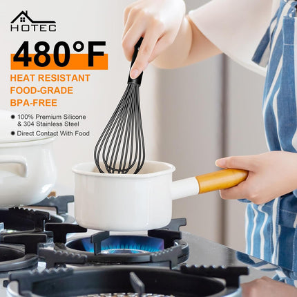 4PCS Silicone Whisk Set Balloon Egg Beater Nonstick Cookware Kitchen Utensils