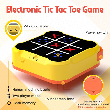 Tic Tac Toe Bolt Game Handheld Electronic Puzzle Travel Game for Kids