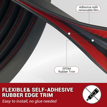 10Ft EPDM Rubber Edge Trim Seal Black Self Adhesive U Channel Metal Edge Protector