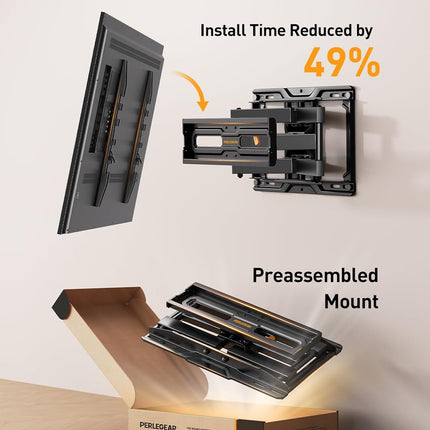 Full Motion TV Wall Mount – Fits 26–74″ TVs, Dual Arms, 99 lbs