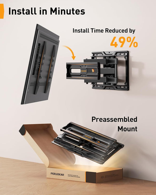 Full Motion TV Wall Mount – Fits 26–74″ TVs, Dual Arms, 99 lbs
