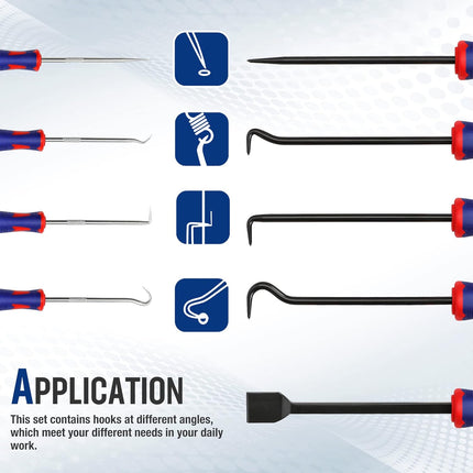 9PCS Precision Pick & Hook Set – Automotive & Electronics Tools with Scraper (W000846A)