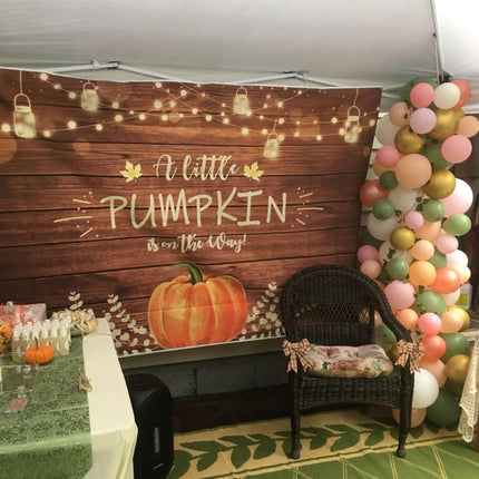 Fall Baby Shower Backdrop 7x5ft – “A Little Pumpkin is on the Way”