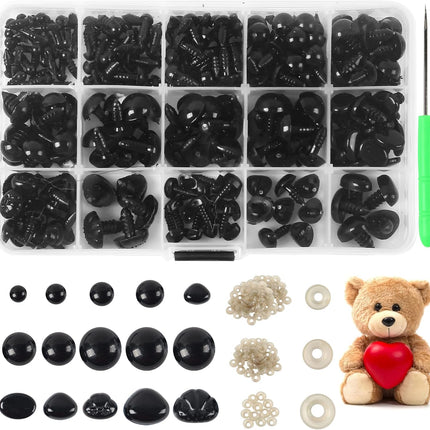 566PCS Safety Eyes for Amigurumi – Various Sizes with Washers for Toys