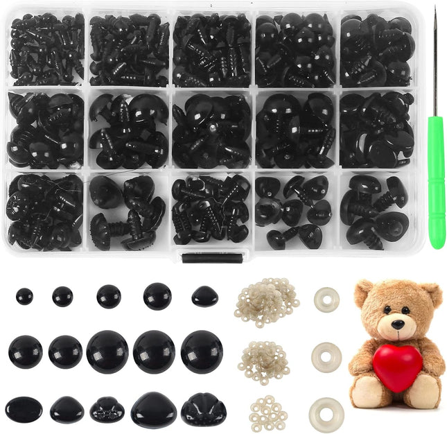 566PCS Safety Eyes for Amigurumi – Various Sizes with Washers for Toys