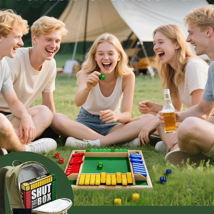 Original Shut The Box Game Wooden Math Dice Game for Kids Adults Family