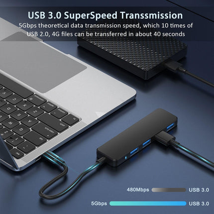 USB 3.0 4 Port Hub USB Splitter for Laptop PC Desktop Plug and Play