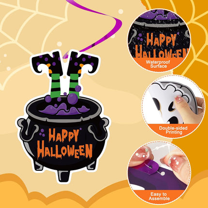 24-Piece Halloween Hanging Decorations, Spooky Ceiling Swirls & Cutouts Party Decor