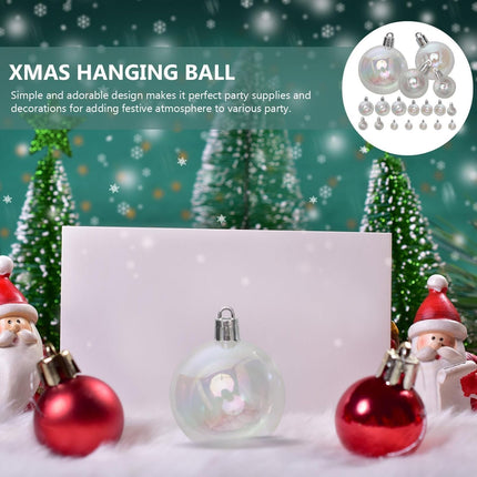 18PCS Iridescent Clear Ornament Balls – DIY Plastic Baubles for Christmas Decor