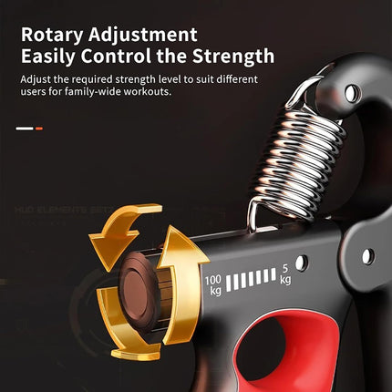 Hand Grip Strengthener with Adjustable Resistance & Digital Counter for Athletes