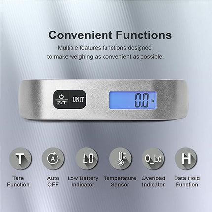 Portable Digital Luggage Scale – Hanging Suitcase Weight Up to 110 lb