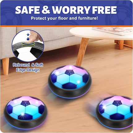 2 Pack Hover Soccer Ball LED Indoor Sports Toy Gifts for Kids Ages 5+