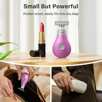 2026 Bikini Trimmer for Women – Cordless, Painless, USB-C, Pink