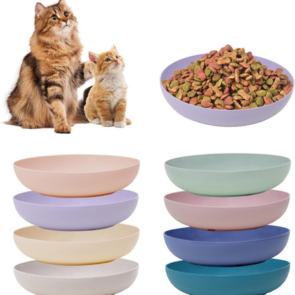 8-Pack Cat Bowls – Whisker Friendly, Shallow Wide Food & Water Bowls