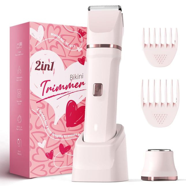 Bikini Trimmer for Women – Painless Electric Razor, IPX7 Waterproof, Ceramic Blade