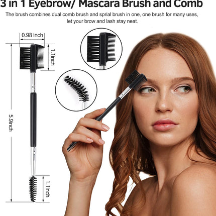 10PCS Eyelash Curler Kit, Lash Comb, Mascara Brushes, Tweezers & Refill Pads