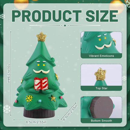Cute Mini Santa Reading Tree Figurine – 3.9" Xmas Desk Decoration