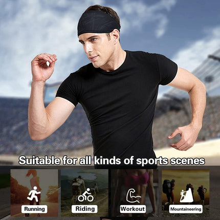 5 Pack Men's Sports Headbands Moisture Wicking Sweatbands for Running and Gym
