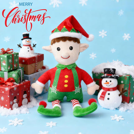 Christmas Elf Stuffed Animal – Plush Xmas Elf Doll for Boys & Girls