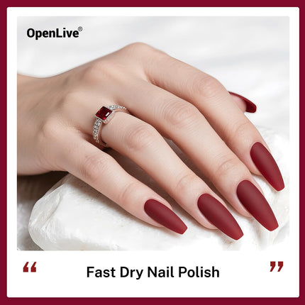 Dark Red Nail Polish 16.5ml Quick Dry Long Lasting Shine Nail Art