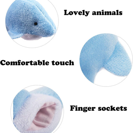 20 PCS Cartoon Animal Finger Puppets – Soft Velvet Toys for Kids & Parties