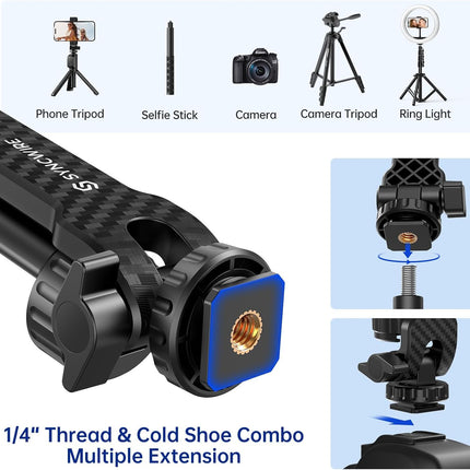 Universal Tripod Phone Mount – 360° Rotate, 180° Tilt with Cold Shoe Adapter