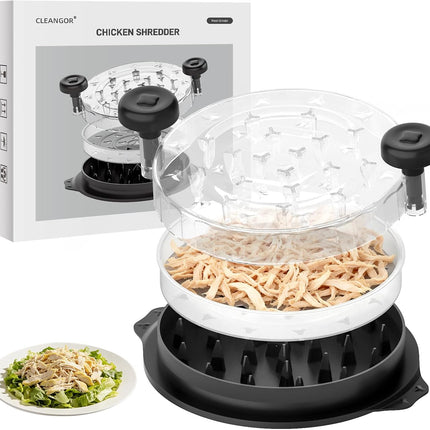 Meat Chicken Shredder Twist Tool Visible Lid Non Slip Base Ergonomic Handle