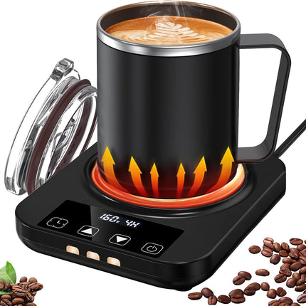 Coffee Mug Warmer & 16oz Mug Set – Electric Smart Heater with 9 Temp Settings