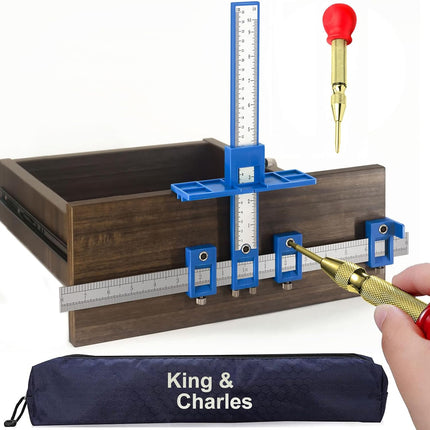 Cabinet Hardware Jig with Center Punch for Drawer Pulls Cabinet Handle Installation