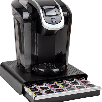 Single-Serve Coffee Pod Drawer – Holds 36 Pods, Black Countertop Organizer