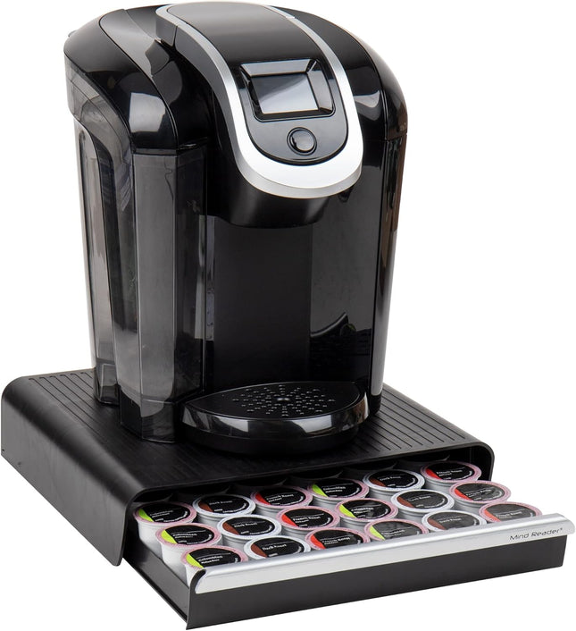 Single-Serve Coffee Pod Drawer – Holds 36 Pods, Black Countertop Organizer