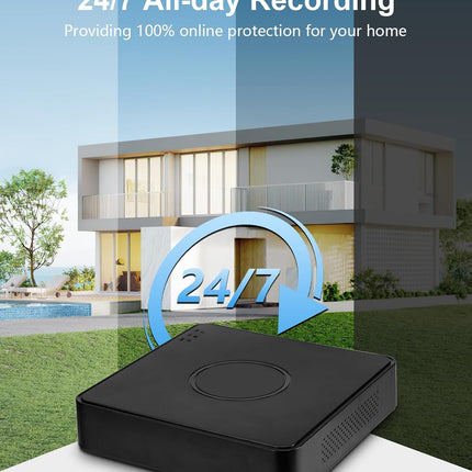 1080P Wired Security Camera System, 8CH DVR, 1TB HDD, 4x 5MP IP68 Cameras