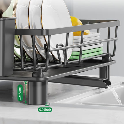 Dish Drying Rack for Kitchen Counter, Anti-Rust Stainless Steel Drainer