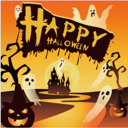 Halloween Ghost Paper Napkins, Spooky Party Table Decorations & Supplies