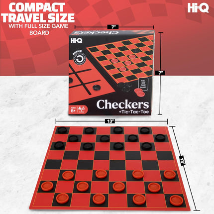 HI-Q Checkers & Tic-Tac-Toe – Classic Strategy Board Game for Kids & Family