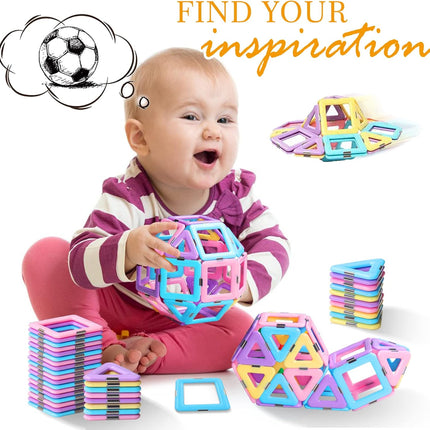 Magnetic Tiles Building Set for Kids 3+ – STEM Creative Castle Blocks Toy
