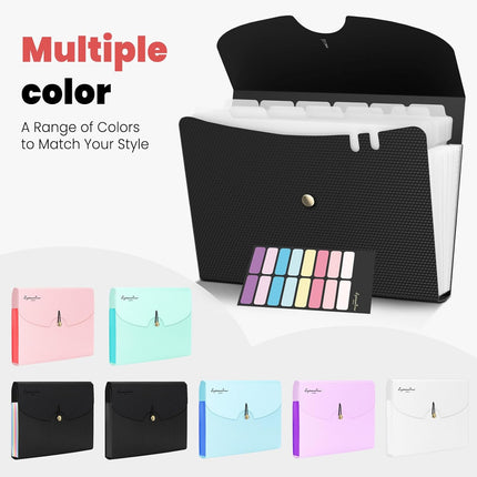 13 Pocket Expanding File Folder Accordion Organizer with Labels Letter A4 Size