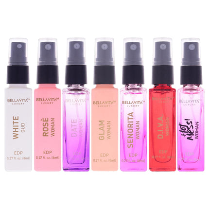 BellaVita Luxury Women's Mini Perfume Discovery Set 7 x 8ml Gift Collection